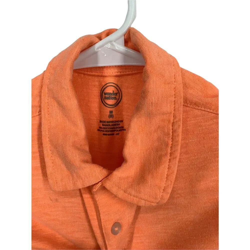 Wonder Nation Boys' Orange Short Sleeve Polo Shirt Kids Youth Size Medium 8